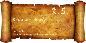 Krauter Sebő névjegykártya